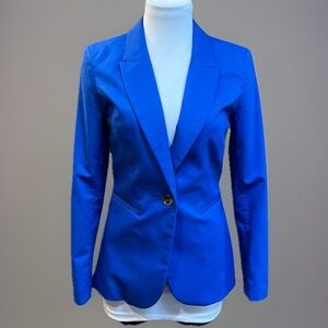 H&M Colbalt Blue Kick Pleat 4 Blazer Jacket